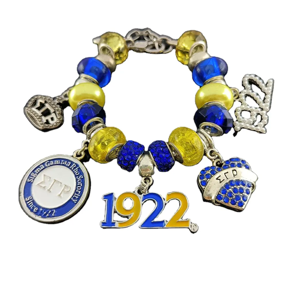 Sigma Gamma Rho Sorority Bracelet Charity By Design charm bead bracelet