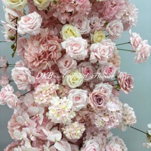 Flores artificiales personalizadas arco de boda arreglo de flores rosa y púrpura fondo de acrílico con fondo de boda de flores - Product Image 5