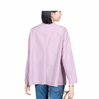 Blazer femme en gros, lavande clair, tissé, à simple boutonnage, revers cranté, coupe décontractée, pour le bureau et les trajets quotidiens, printemps automne