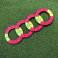 SwingPerfect Anillo de Objetivo para Putting de Golf, Paquete de 4, con Inserto de Copa Reducida Tipo Esfera de Reloj, 10.8cm de Diámetro Exterior, 6.8cm de Diámetro Interior, Objetivo con Orificio Delgado y Grueso