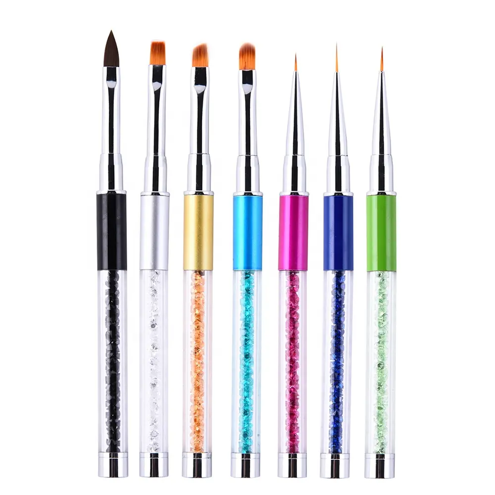 Neue Single Nail Pen Metallstange Mal stift Werkzeuge Pinsel Carving Paint Pen Nail Art Pinsel mit mehreren Farben