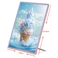 Équipement de publicité A2 personnalisé boîte à lumière LED boîte à lumière personnalisée boîte à lumière de signe affichage boîte à lumière publicitaire ultra-mince métal