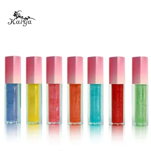 Customize Lips Make Up Gradient Heart Shape Lightweight Pure Vivid Shades Glitter Smooth Children Lip Gloss