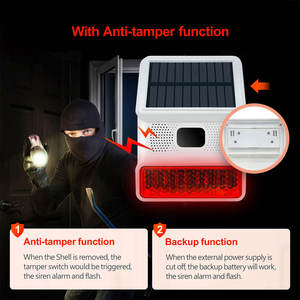 Nouveau produit phare 2026 : Sirène d'alarme <span class=keywords><strong>solaire</strong></span> intelligente WiFi Tuya extérieure étanche IP65 avec détecteur de mouvement et interrupteur anti-sabotage PST-PE523W - Product Image 4