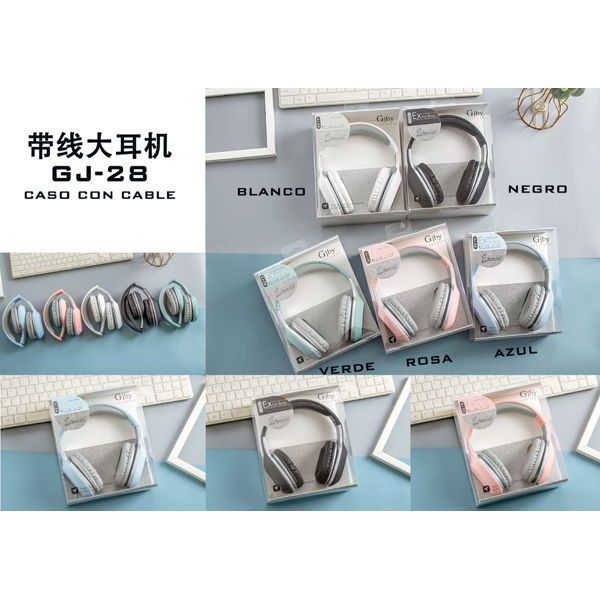 Gj28 Wired Headphones with 3.5mm Interface Over Ear Dynamic Driver Stereo Music Headset for Phone Computer