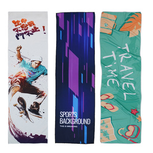 Serviette de sport en microfibre 30x100cm, séchage rapide, emballage tube, impression par sublimation, serviette rafraîchissante pour fitness, tennis, course à pied, badminton - Product Image 2