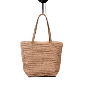 Borsa da Spiaggia Estiva Casual Stile Francese, Grande Capacità, Borsa a Tracolla Intrecciata in Poliestere Riutilizzabile per Donne - Product Image 5