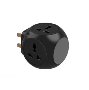 Adaptador de Viaje Negro de 4 Tomas, Enchufe de Pared con Extensión, Adaptador de Corriente con Enchufe del Reino Unido, Enchufe Universal de 13A y 3250W - Product Image 1