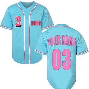 Normzl Wholesale Baseball Jersey Blue Custom Embroidered Logo Number Baseball Shirts Softball Uniforms