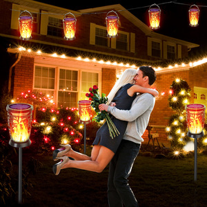 Lámpara Solar con Forma de Llama, 96 LED, Resistente al Agua y al Calor, para Jardín, Exterior, Colgante - Product Image 2