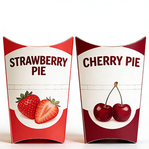 Custom Printed Aseptic Eco-Friendly Food Grade Self Erecting <b>Foldable</b> Disposable Pillow <b>Boxes</b> Handle for Fruit Pastry Pie - Product Image 5