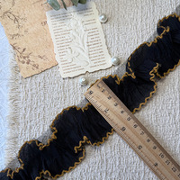 Dentelle en maille plissée à picots et galon à point de croix, directement de l'usine, pour robes de cérémonie, jupes, oreillers Lolita et accessoires pour animaux de compagnie