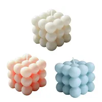 Bougie Parfumee-cubo de Rubix de soja blanca, personalizado, de alta calidad, grande, abstracto, perfumado, velas de burbujas