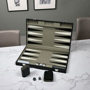 Maletín de Piel Sintética de Lujo con Logotipo Personalizado, Juego de Mesa, Estuche de Viaje Vintage para Backgammon - Product Image 3
