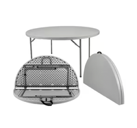 Table ronde pliable moderne en HDPE robuste pour l'utilisation en extérieur dans les hôtels