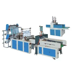 automatic garbage bag making machine for plastic bags pe poly nylon t-shirt black plastic shopping bag machine