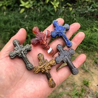 Croix en cristal de sardonyx rouge sculptée à la main, pierre de guérison naturelle, pour cadeaux