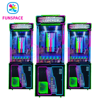 Funspace Machine à grue d'intérieur à monnayeur, jeu d'adresse d'arcade de type empileur de briques, avec structure métallique et garantie d'un an