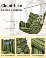 Fauteuil suspendu en corde de coton avec coussin, pour intérieur/extérieur, patio, jardin, balcon, siège relaxant à suspendre au plafond d'un arbre