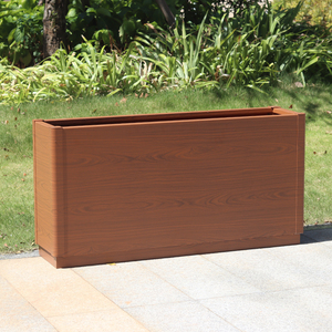 <span class=keywords><strong>Jardinière</strong></span> <span class=keywords><strong>rectangulaire</strong></span> en métal d'extérieur en aluminium, pots à fleurs en <span class=keywords><strong>béton</strong></span> simulé pour les jardinières d'espaces publics, <span class=keywords><strong>grande</strong></span> taille pour l'extérieur - Product Image 5