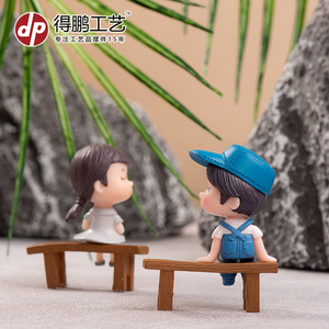 Depeng Crafts Miniature Couple Figurine Gray Cartoon Characters Injection Molding Anniversary Decoration - Product Image 4