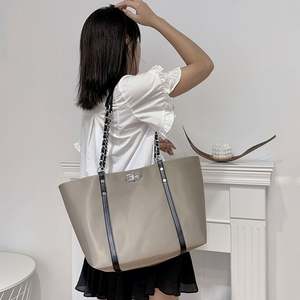 Offre Spéciale Fashion Lady Sac à provisions en cuir PU imperméable à l'eau avec chaîne logo personnalisé - Product Image 4