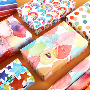 Rainbow Gift Wrapping Paper Large Size Rolls For Valentine's Day Birthday Craft Gift Packaging Colorful Printed Paper - Product Image 3