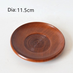 Taza de té de madera hecha a mano ecológica o sopa con plato cuchara para servir sopas café té verde marrón - Product Image 3