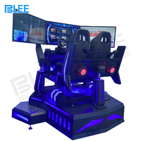 Simulateur de course VR 4D à trois écrans en métal pour 2 joueurs, chaise de jeu de course pour divertissement intérieur/extérieur avec plus de 700 jeux