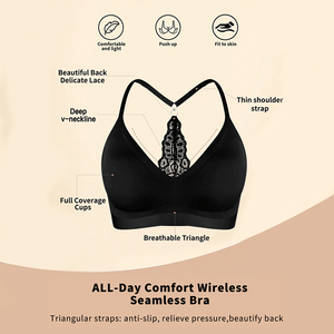 Reggiseno Senza Cuciture e Senza Ferretto per <span class=keywords><strong>Donna</strong></span>, Comodo Push-up, Morbido e Traspirante, Invisibile per Uso Quotidiano - Product Image 3