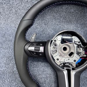Volante M Sport de cuero completo para <span class=keywords><strong>BMW</strong></span> M3 F30 F15 F16 F20 F21 F25 F26 M5 F10 F11 F06 F07 F12 F13 F01 E90 E90 X5 E70 E87 E81 - Product Image 4