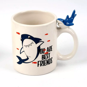 Promotional Custom logo Shark Series Pepper <strong>Shaker</strong> Printed Ceramic Animal <strong>Coffee</strong> Cup Cappuccino Mug - Product Image 2