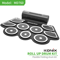 Batterie électronique professionnelle pour enfants, kit de batterie DJ musical enroulable, batterie électronique musicale à piles