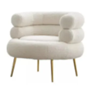 Accent Chairs Modern Luxury Sillas Peludas Beige Chaise Boucle Teddy Fabric Living Room Chairs