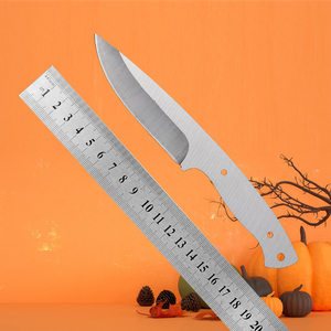 Hongrui, cuchillo de hoja fija de acero inoxidable 440C personalizable con mango de acero, espiga completa para borde exterior en blanco con agujeros DIY - Product Image 2