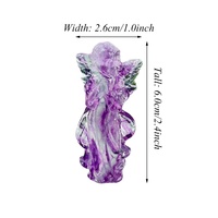 Figurine en cristal de fluorite naturelle polie et sculptée, motif ange féerique, pierre de guérison, gemme arc-en-ciel, tendance mode, vente en gros