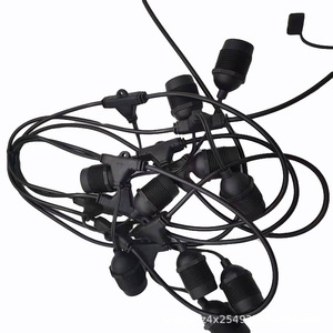 Led <b>Light</b> Strings 10M 10xE27 Black Outdoor Waterproof Eu <b>Plug</b> Plastic Body Ce Certified - Product Image 1