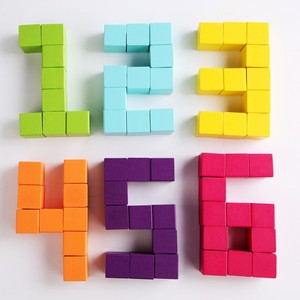 Juguete Educativo de Matemáticas de Alta Calidad, Bloque de Madera de Haya Pintado, <span class=keywords><strong>Cubo</strong></span> de Madera Personalizado de 3 cm para Niños - Product Image 5