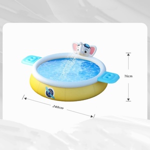 PVC Inflatable Elephant Swimming Pool for Kids 180 240 300 CM Yellow and Blue Colors Indoor and Outdoor Water Playing Fun - Product Image 3