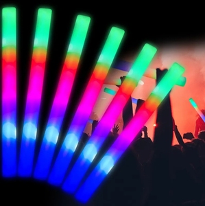 Promotional LED Light-Up Plastic/Foam Baton RGB LED Letterpress Printing for Parties Concerts-Portable Custom Logo Wedding Favor
