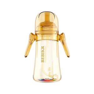 PPSU ขวดนมสำหรับเด็กคอกว้างปราศจากสาร BPA ด้ามจับตามหลักสรีรศาสตร์ป้องกันอาการจุกเสียดเกรดอาหาร0-12เดือนจุกนมซิลิกาเจล - Product Image 1