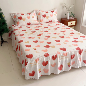 Juego <span class=keywords><strong>de</strong></span> <span class=keywords><strong>Funda</strong></span> Nórdica <span class=keywords><strong>de</strong></span> 4 Piezas con Estampado <span class=keywords><strong>de</strong></span> Corazón Rojo en Microfibra - Product Image 4