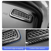 Autocollants décoratifs pour grille d'aération de climatisation en carbone, pour tableau de bord intérieur de voiture, pour Honda Civic 11e génération F15 Type R