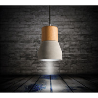 Loft industriel rétro petit bois pendentif lumière ciment lampe télécommande interrupteur béton suspendu conception pour hôtels Art Studios