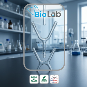Tubo Conector en Forma de Y de Vidrio Borosilicato 3.3 BioLab para Uso en Laboratorio - Product Image 3