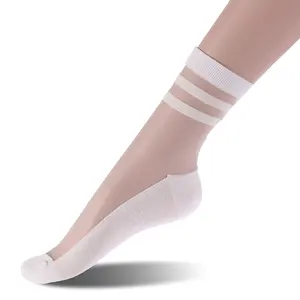 Simple bande femmes chaussettes en coton tricoté dentelle pour dames et filles pas cher chaussettes de sport de cheville