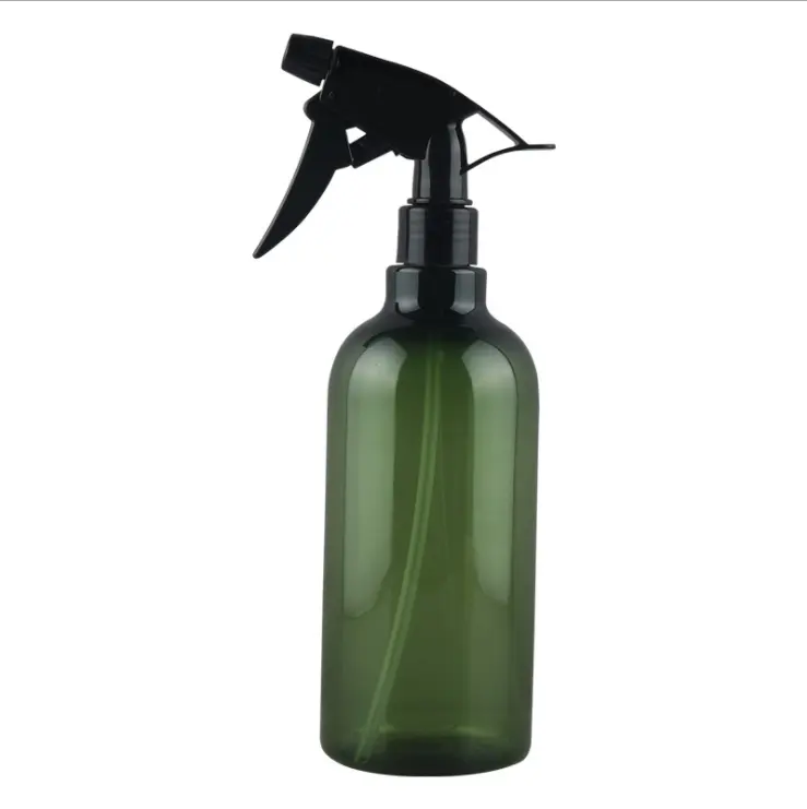 Spray de limpeza longa de garrafa 500ml, garrafa spray de plástico transparente para limpeza de garrafas de pescoço, pistola quadrada preta