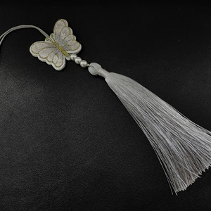 Lucky <b>Charm</b> Korean Traditional Norigae Butterfly Pendant with Embroidered Silk Tassel and Pearl Ornate <b>Bag</b> <b>Charm</b> Korean - Product Image 4