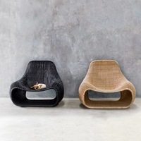 Chaise de jardin en rotin d'extérieur - Design moderne et simple, durable et imperméable pour cour, balcon, terrasse et salon