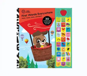 Eerste Woorden Overal! Wijs, Match, Luister En Leer! 30 Knoppen Dier Geluidsboek Kinderen Muziekboek